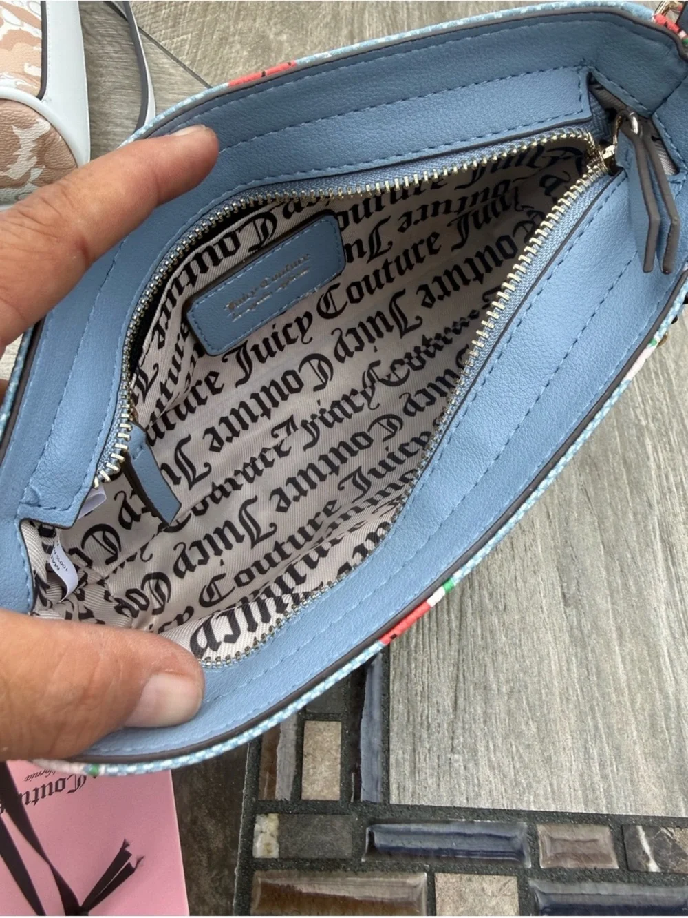 Juicy Couture NWT Light Blue Strawberry Small Bag - Picture 5 of 8